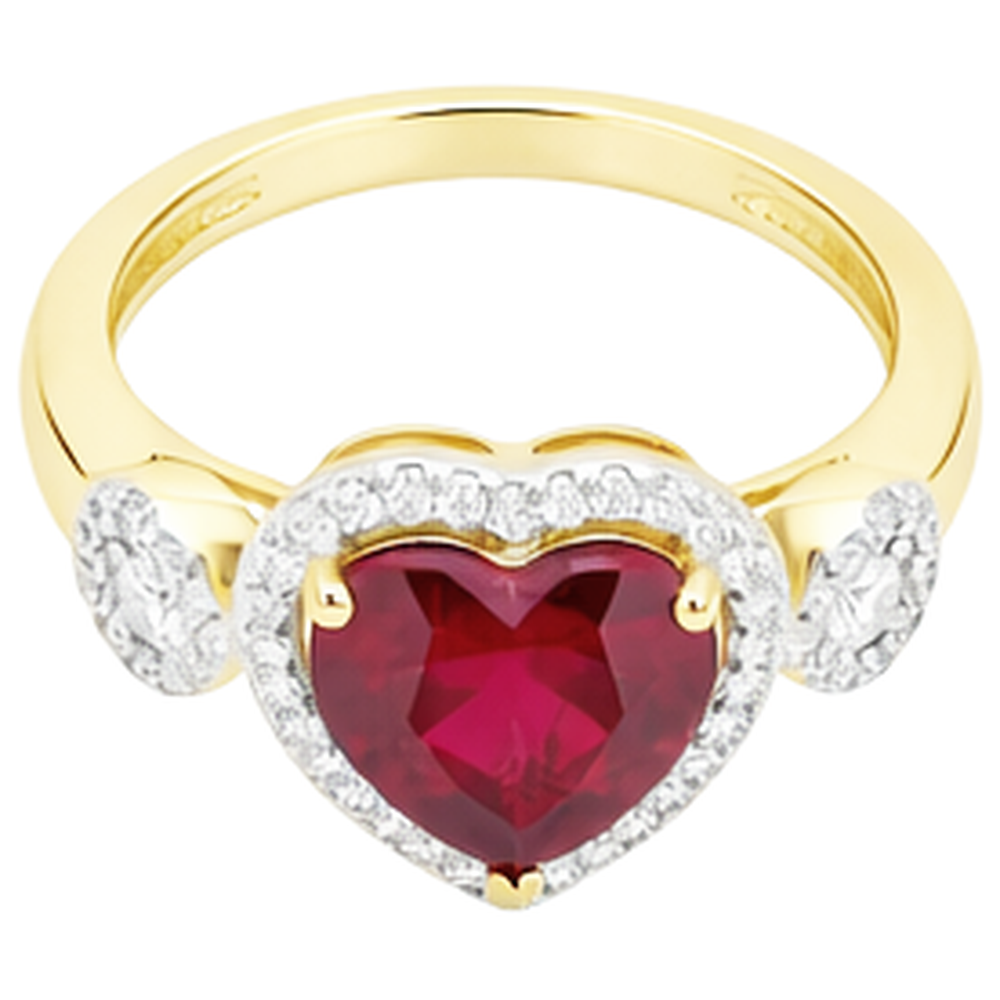 natural round ruby 6.65ct ring top view