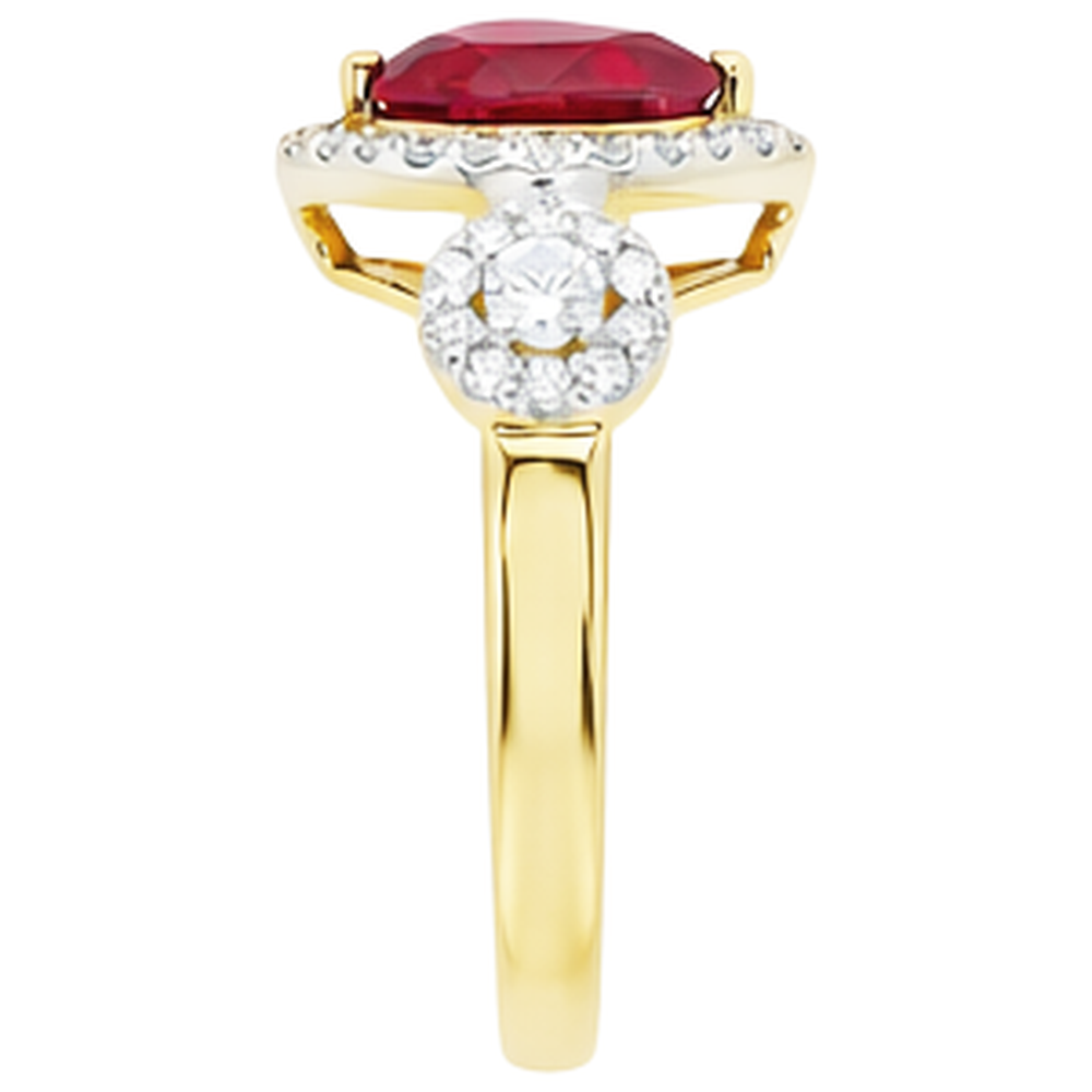 natural round ruby 6.65ct ring profile view