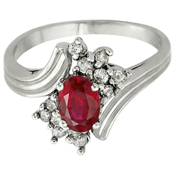 Natural Ruby Ring 1.50ct - White Gold 14K