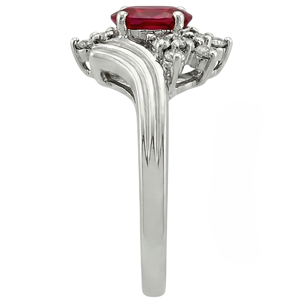 natural round ruby 1.50ct ring top view