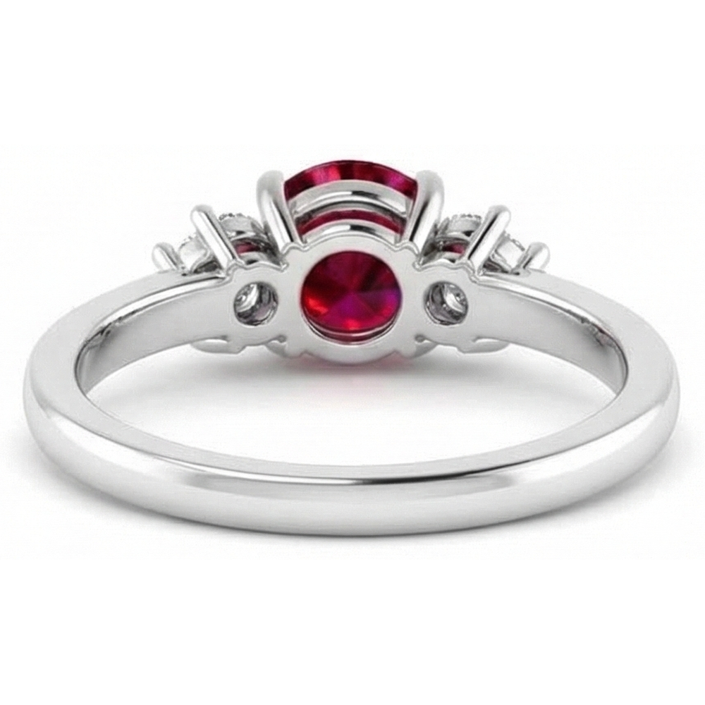 natural round ruby 1.50ct ring with diamond accents