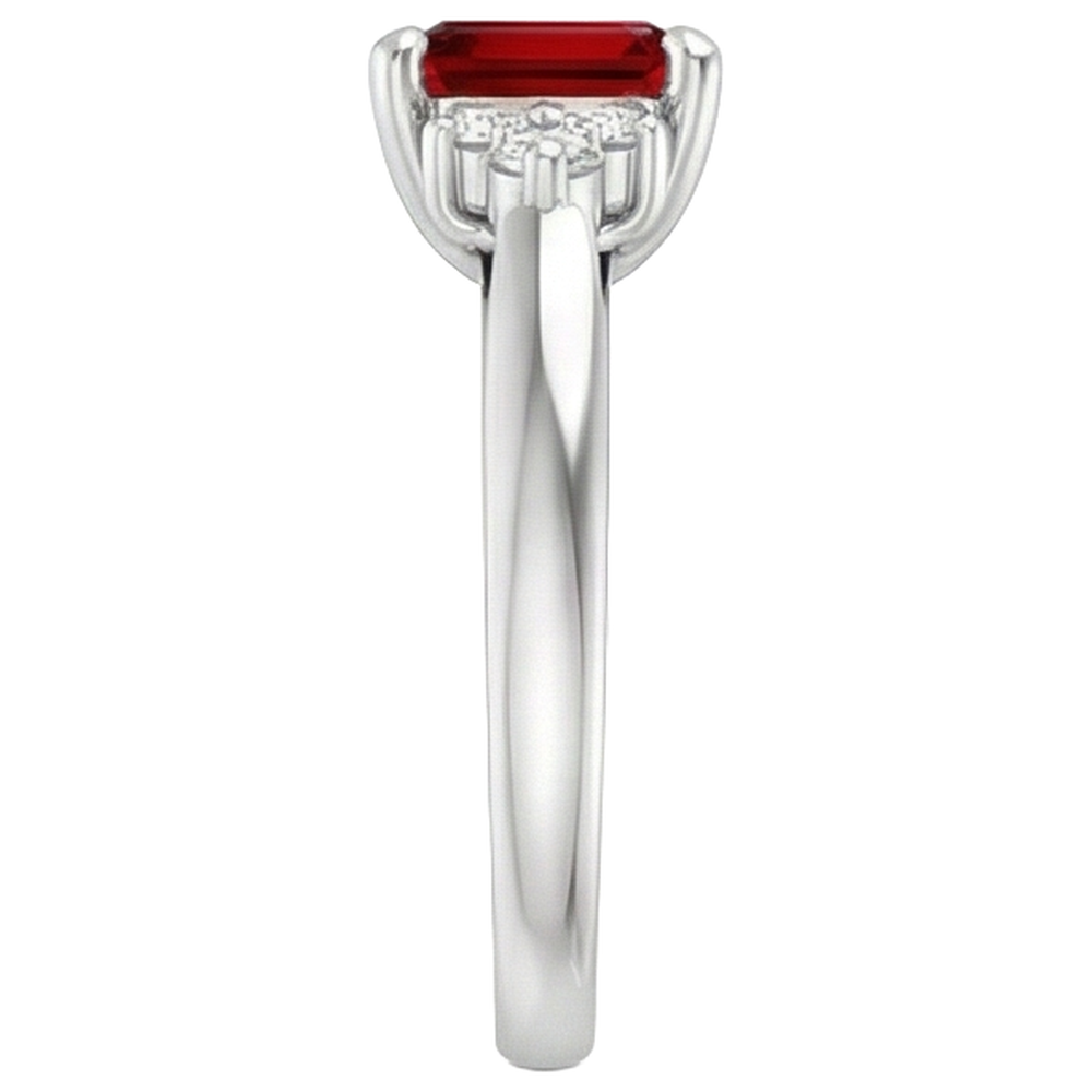 Red Ruby And Natural Earth Mined Diamond ( Not Lab Grown )s 3.40 Carats Ring White Gold 14K