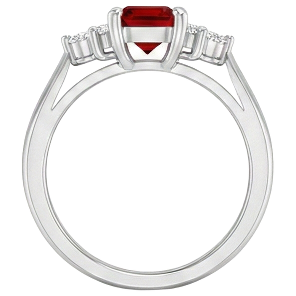 Red Ruby And Natural Earth Mined Diamond ( Not Lab Grown )s 3.40 Carats Ring White Gold 14K
