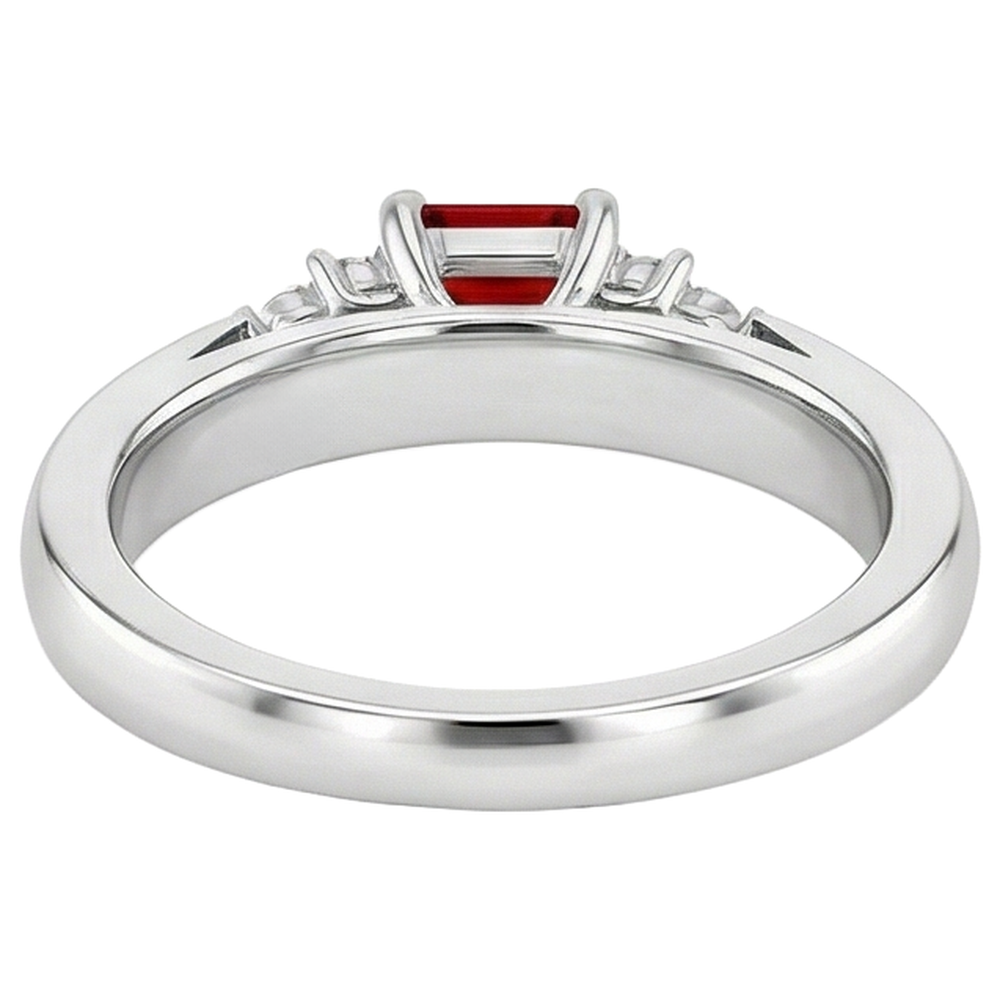Red Ruby And Natural Earth Mined Diamond ( Not Lab Grown )s 3.40 Carats Ring White Gold 14K