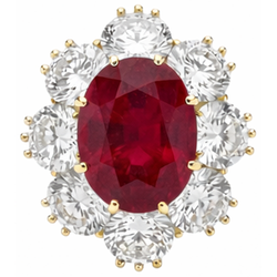 Red Ruby Gemstone Cocktail Ring