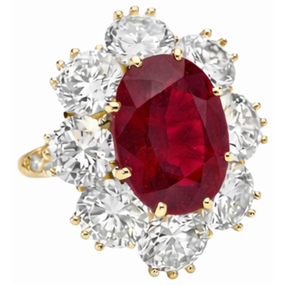 Red Ruby Gemstone Cocktail Ring
