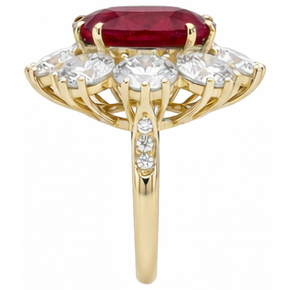 Red Ruby Gemstone Cocktail Ring