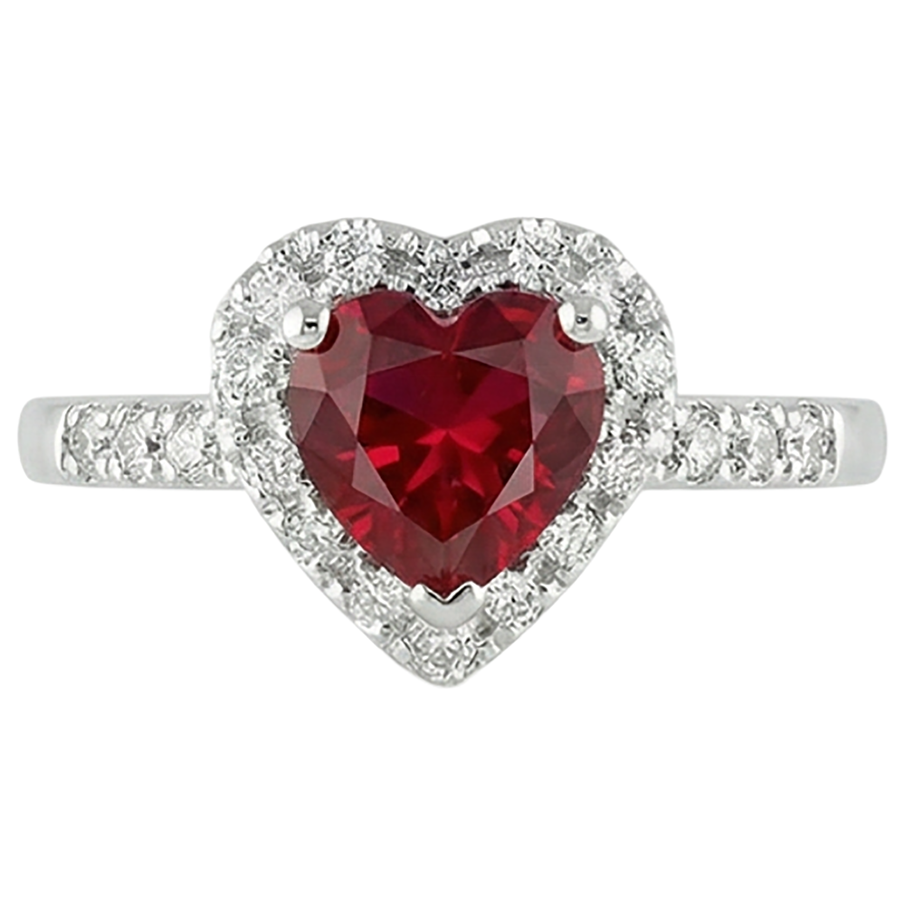 Red Ruby Gemstone With Natural Earth Mined Diamond ( Not Lab Grown ) Ring White Gold Jewelry 3.20 Carats