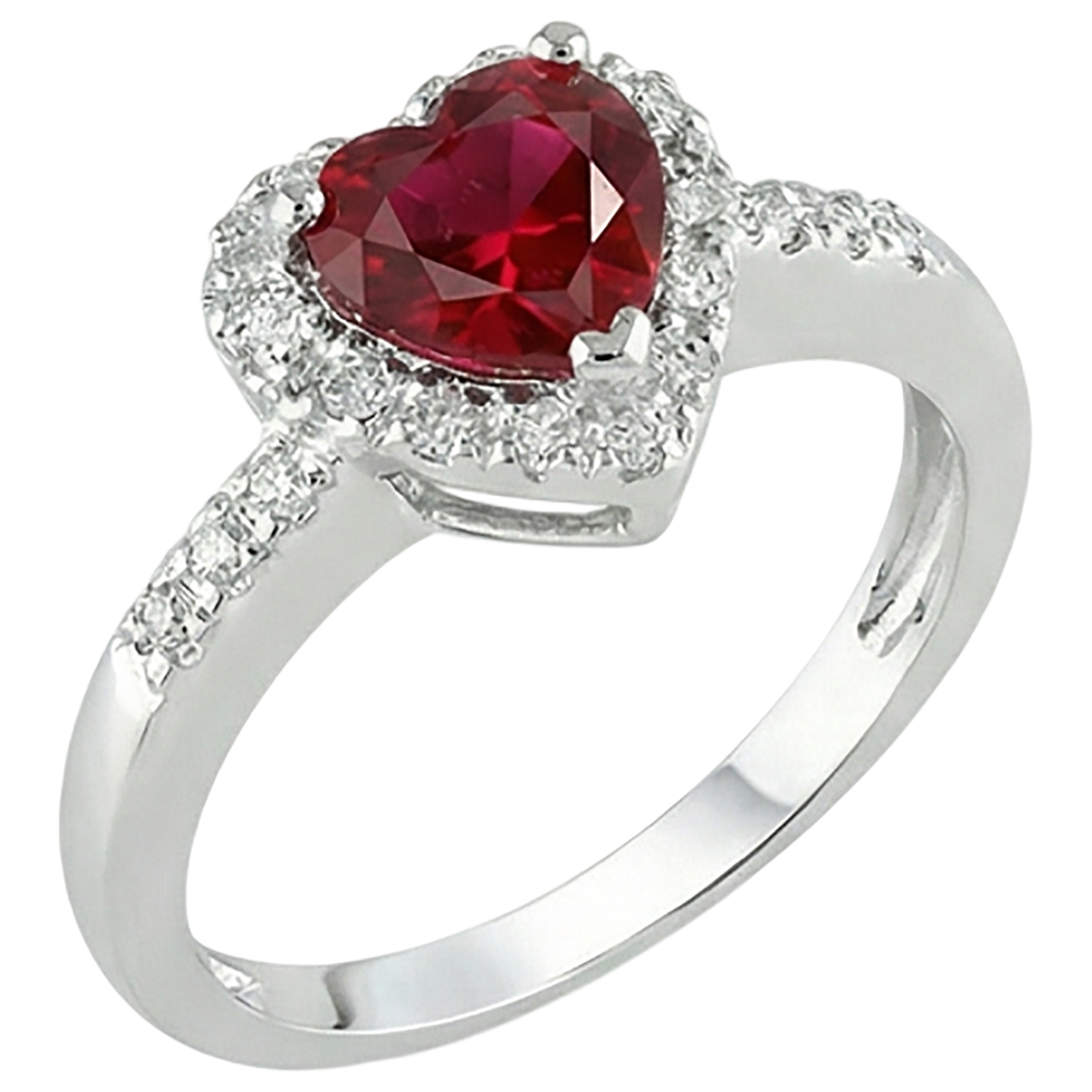 Red Ruby Gemstone With Natural Earth Mined Diamond ( Not Lab Grown ) Ring White Gold Jewelry 3.20 Carats