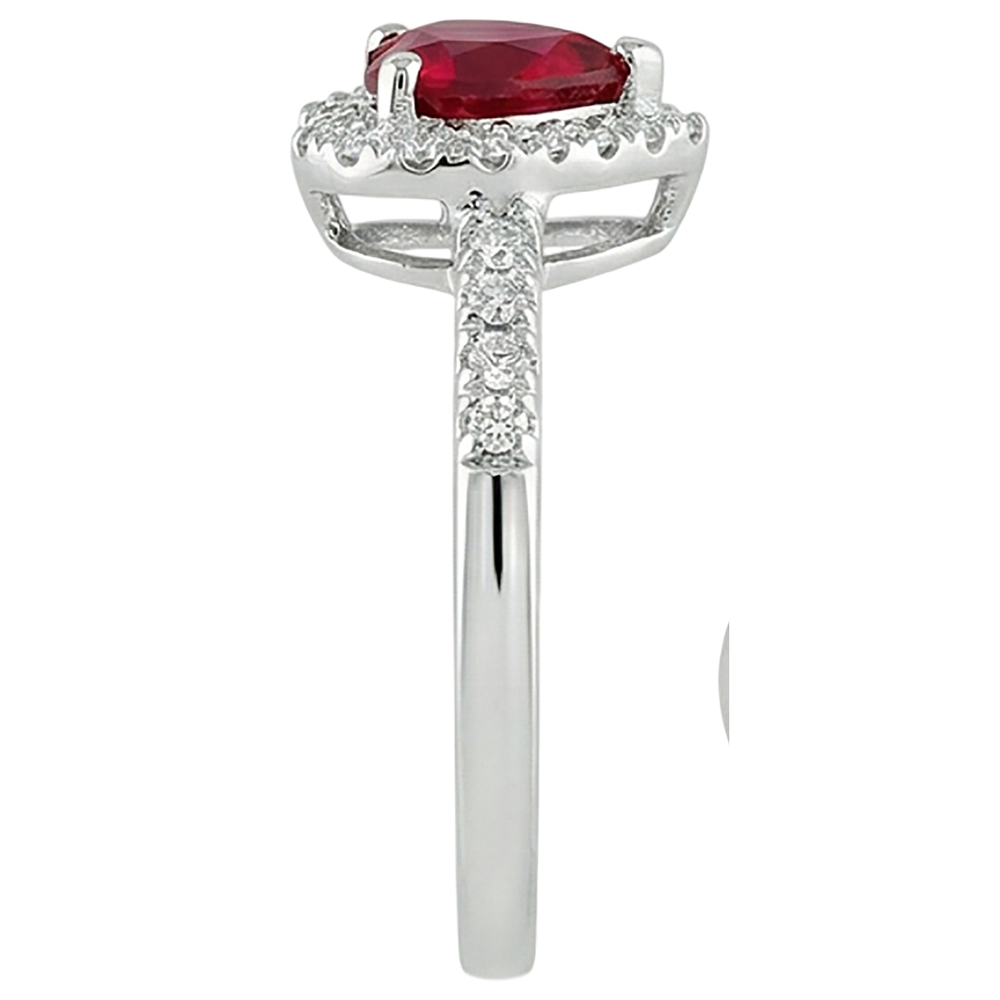 Red Ruby Gemstone With Natural Earth Mined Diamond ( Not Lab Grown ) Ring White Gold Jewelry 3.20 Carats