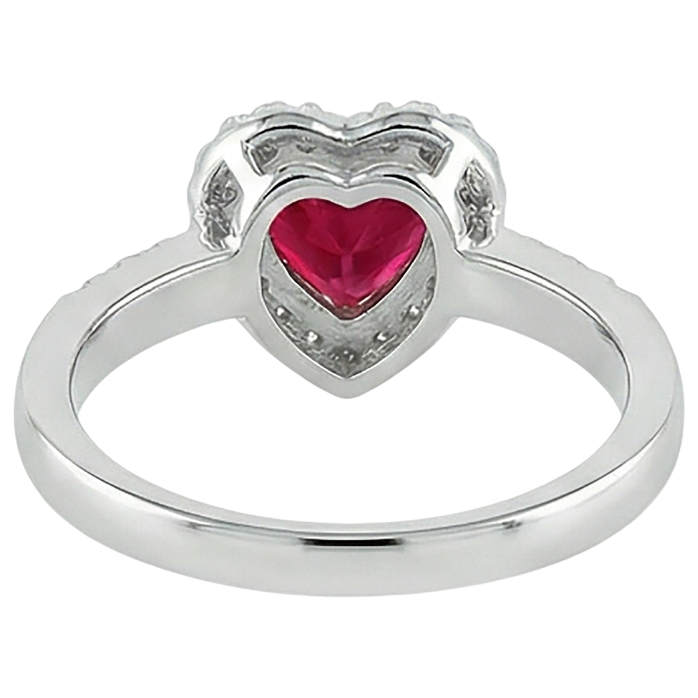 Red Ruby Gemstone With Natural Earth Mined Diamond ( Not Lab Grown ) Ring White Gold Jewelry 3.20 Carats