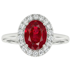 Red Ruby With Natural Earth Mined Diamond ( Not Lab Grown ) s 3.75 Ct Ring 14K Gold White New
