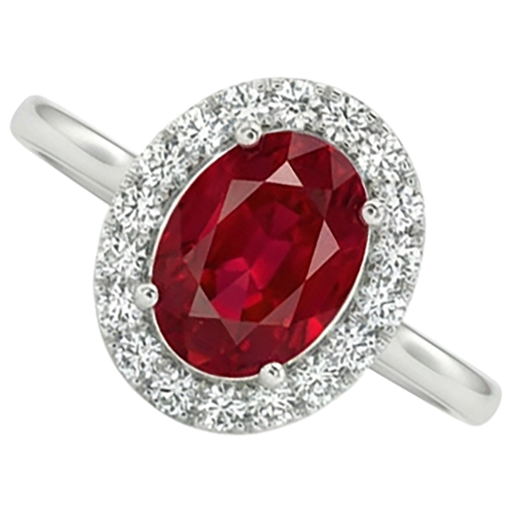 Red Ruby With Natural Earth Mined Diamond ( Not Lab Grown ) s 3.75 Ct Ring 14K Gold White New