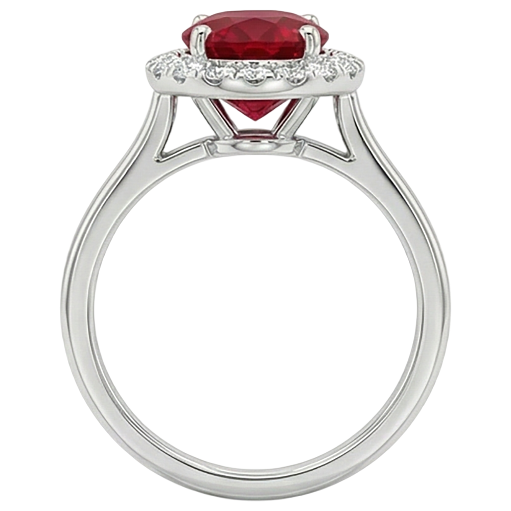 Red Ruby With Natural Earth Mined Diamond ( Not Lab Grown ) s 3.75 Ct Ring 14K Gold White New