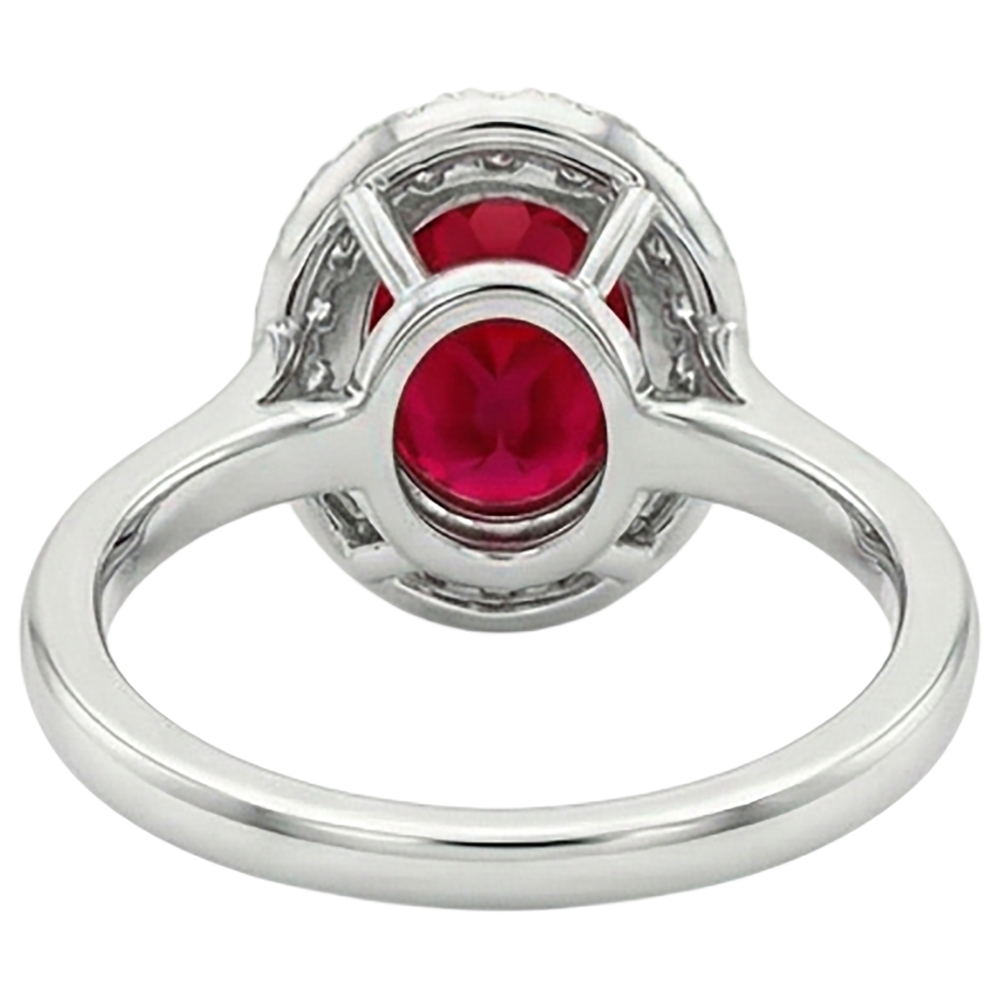 Red Ruby With Natural Earth Mined Diamond ( Not Lab Grown ) s 3.75 Ct Ring 14K Gold White New