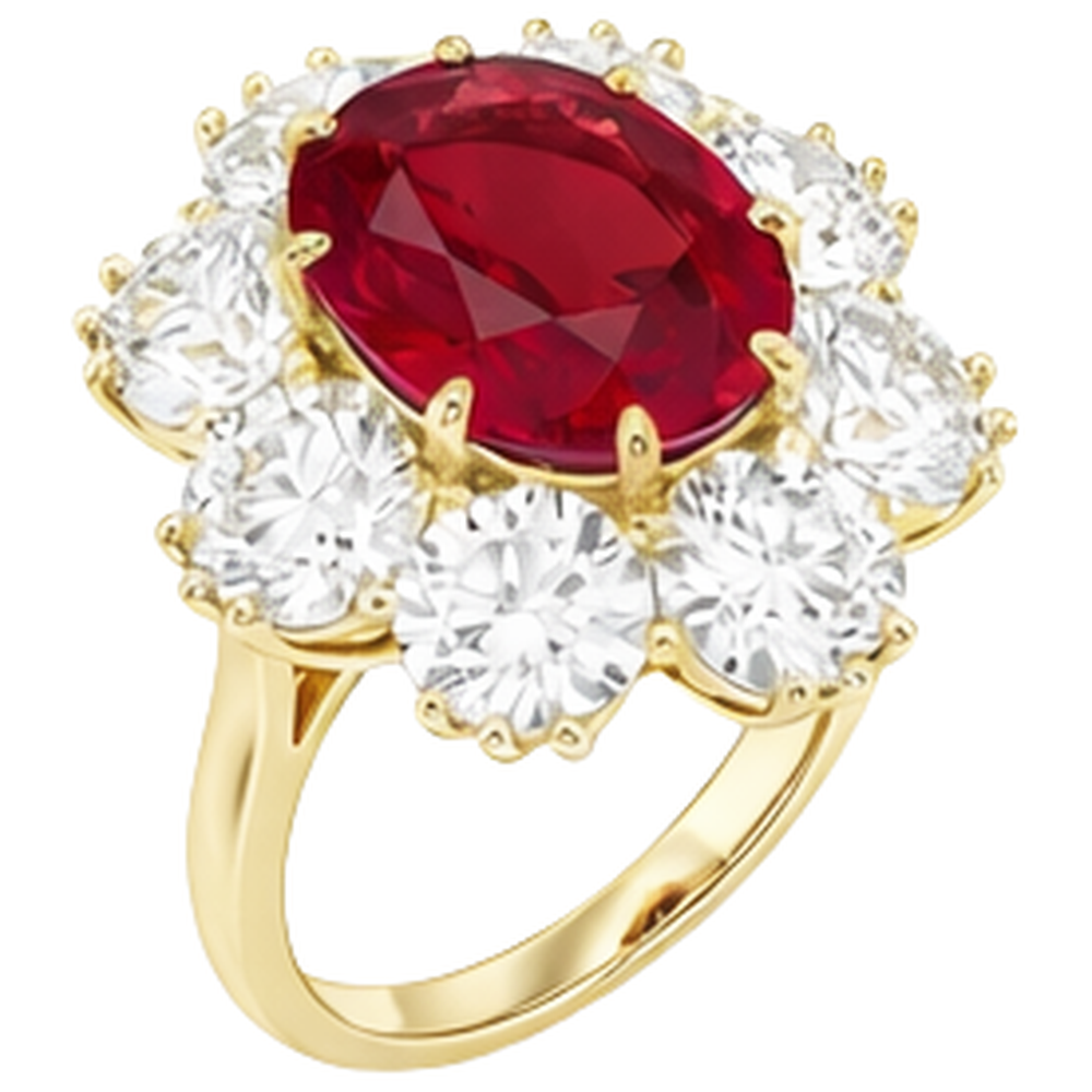 Red Ruby With Natural Earth Mined Diamond ( Not Lab Grown )s 3 Carats Engagement Ring 14K Yellow Gold