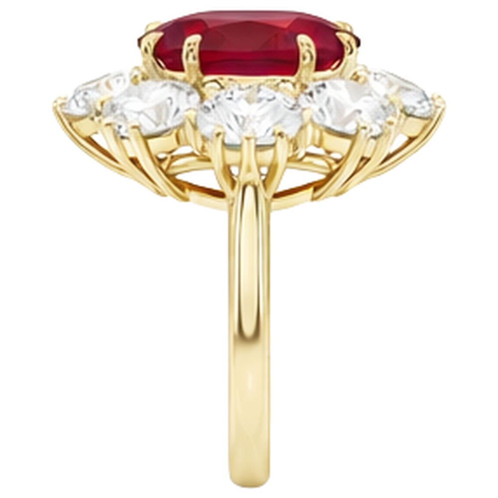 Red Ruby With Natural Earth Mined Diamond ( Not Lab Grown )s 3 Carats Engagement Ring 14K Yellow Gold