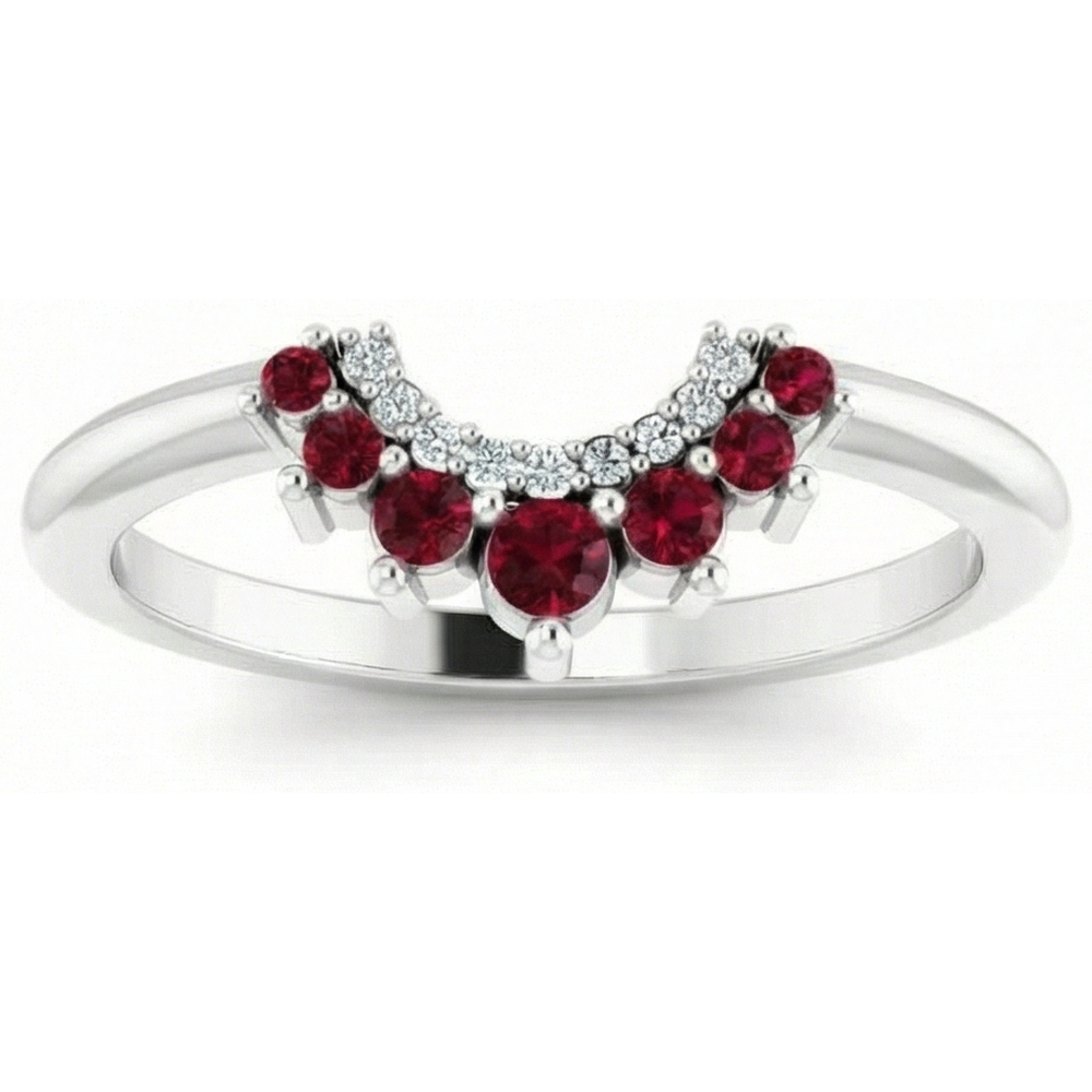 natural round ruby 3.30ct ring front view