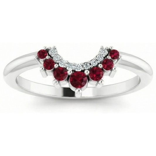 natural round ruby 3.30ct ring front view
