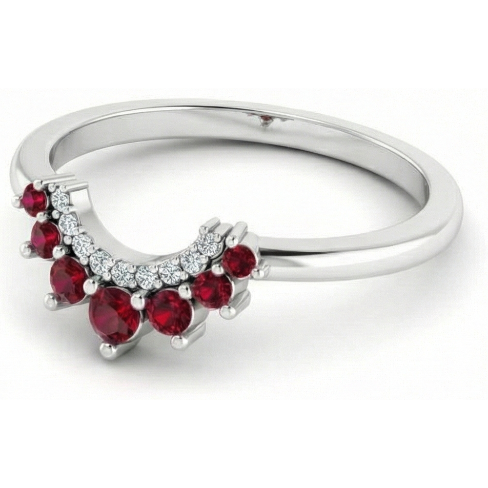 natural round ruby 3.30ct ring side angle