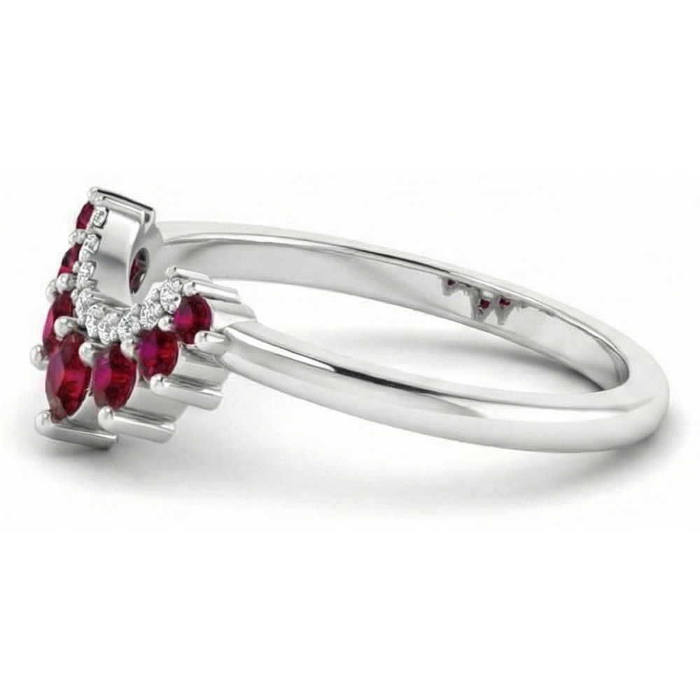 natural round ruby 3.30ct ring close up detail