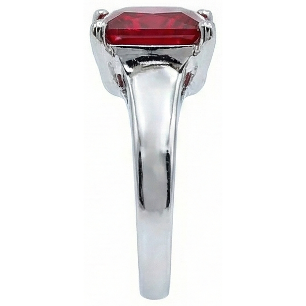 Red Solitaire Ruby Women Ring 2.25 Carats White Gold 14K