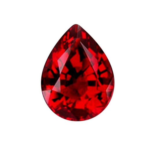 Burmese Ruby Pear Cut Loose Gemstone in Gold – main view