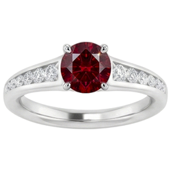 Ring 1.10 Carats Burma Ruby Natural Earth Mined Diamond ( Not Lab Grown ) Accented White Gold 14K Jewelry