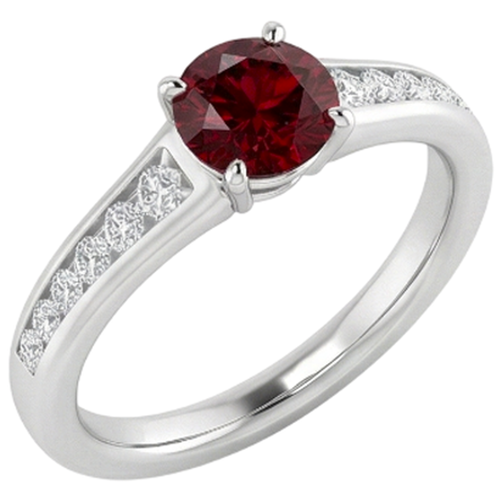 Ring 1.10 Carats Burma Ruby Natural Earth Mined Diamond ( Not Lab Grown ) Accented White Gold 14K Jewelry