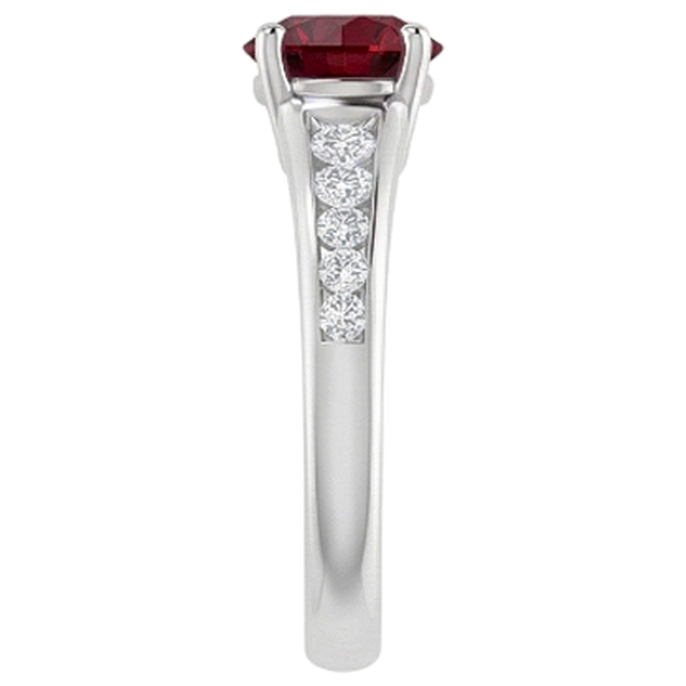 Ring 1.10 Carats Burma Ruby Natural Earth Mined Diamond ( Not Lab Grown ) Accented White Gold 14K Jewelry