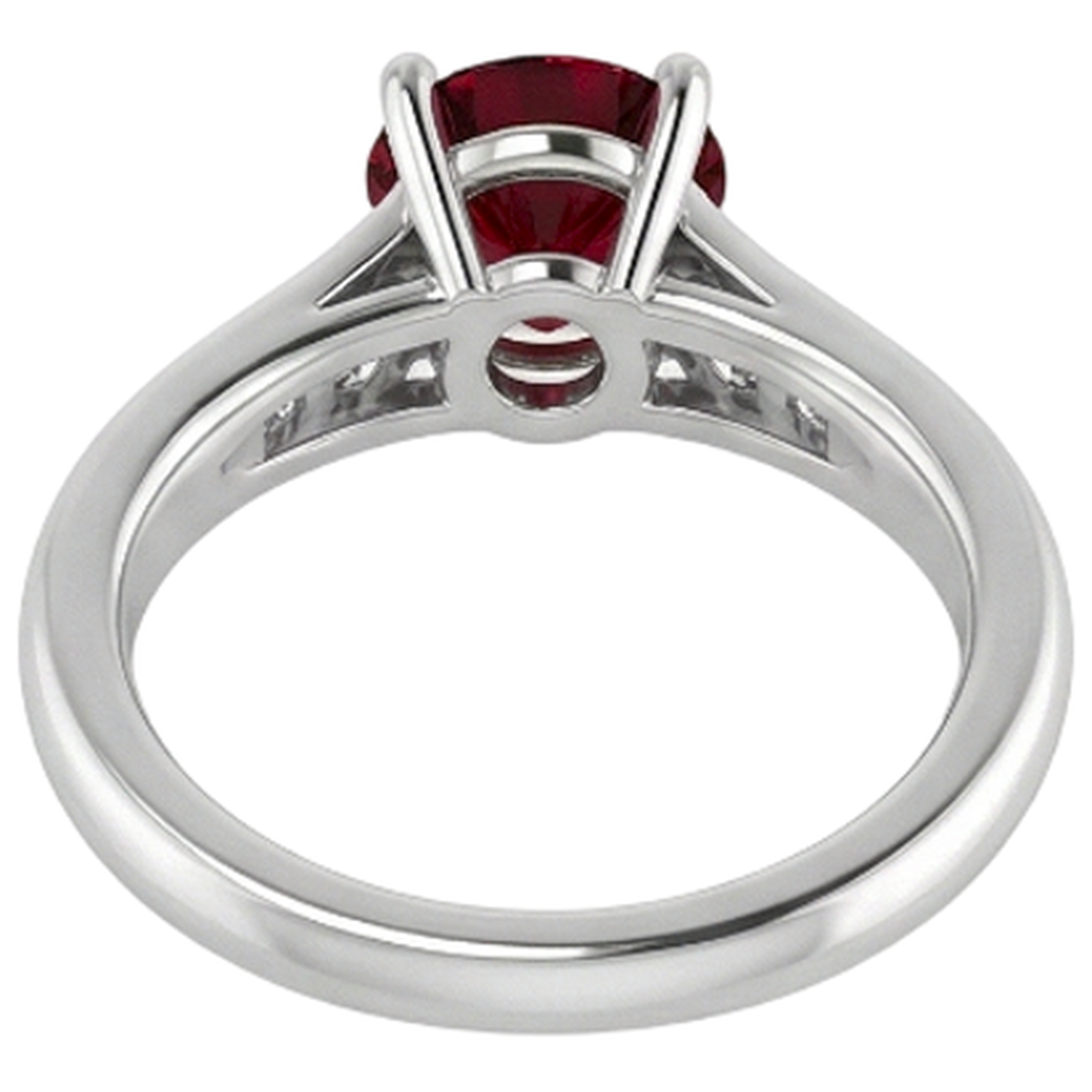 Ring 1.10 Carats Burma Ruby Natural Earth Mined Diamond ( Not Lab Grown ) Accented White Gold 14K Jewelry