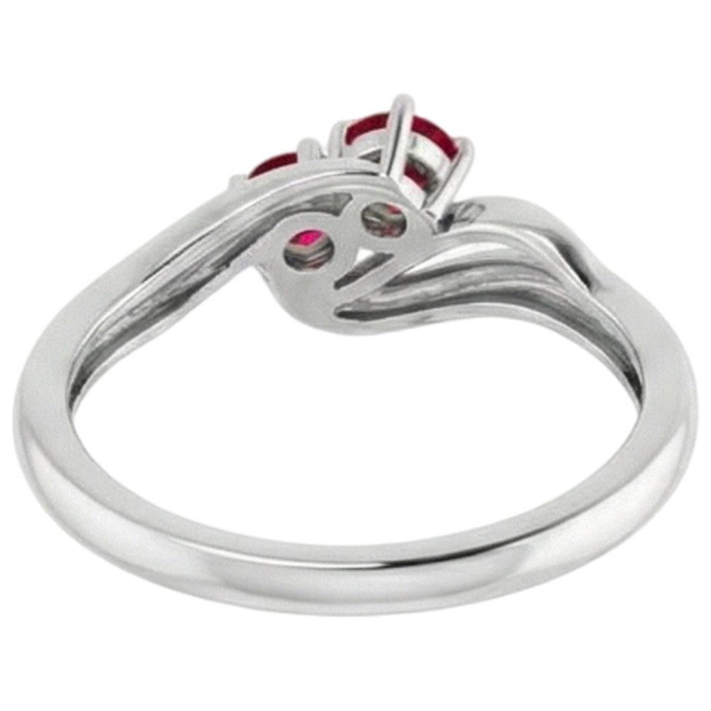 Ring Burmese Ruby 0.50 Carats Twisted Style Prong Setting Jewelry New
