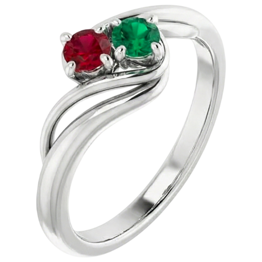 Ring Columbian Green Emerald And Ruby 0.50 Carats Women Jewelry New