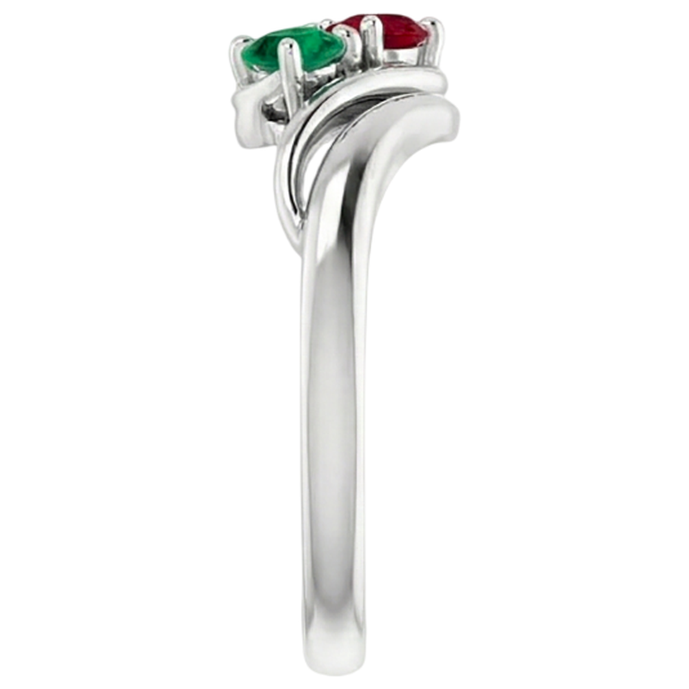 Ring Columbian Green Emerald And Ruby 0.50 Carats Women Jewelry New