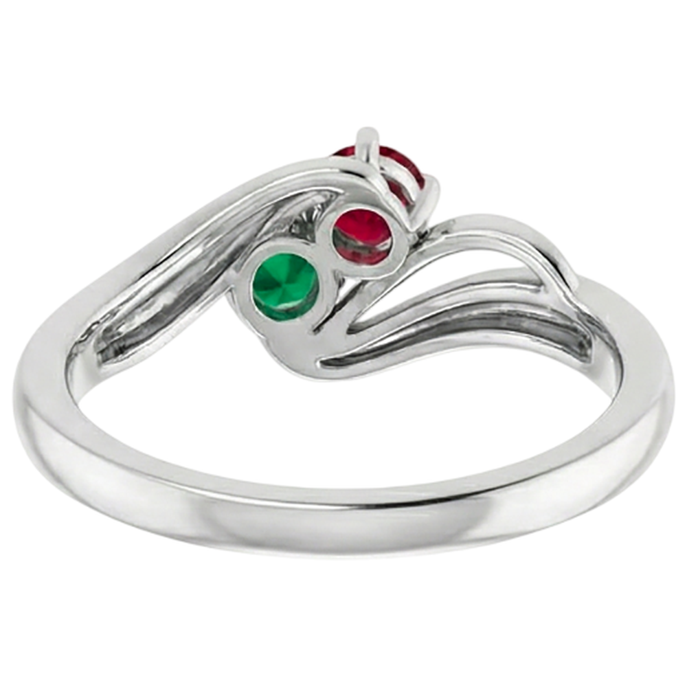 Ring Columbian Green Emerald And Ruby 0.50 Carats Women Jewelry New