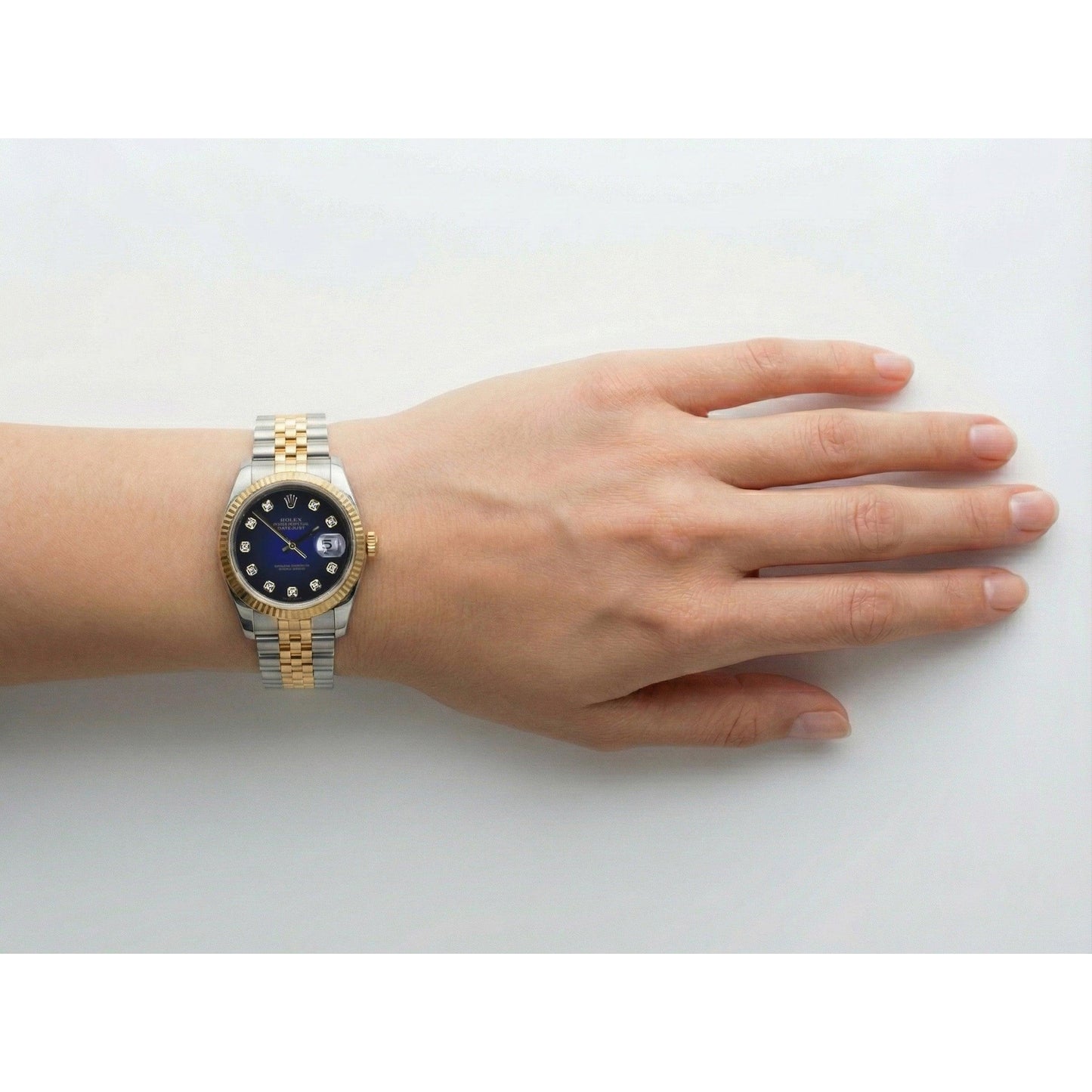 Rolex Datejust 36 Mm Men's Watch Diamond Dial Fluted Bezel QUICK SET