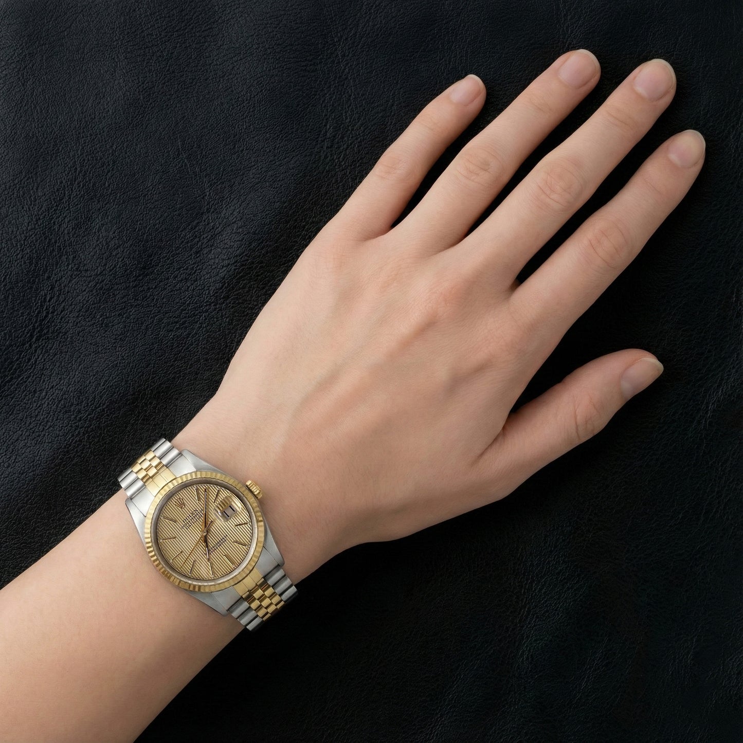 Rolex Datejust Gents Watch Jubilee Bracelet Tapestry Dial Ss And Gold QUICK SET