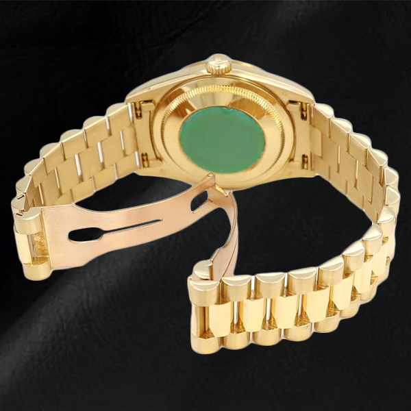 Natural Rolex 18238 Day-Date 36mm Yellow Gold Champagne Diamond Dial Watch