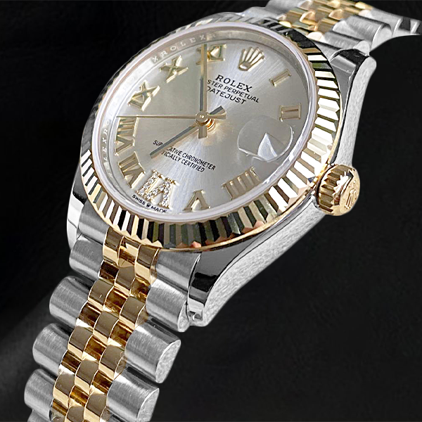 Handcrafted Precious Stone Rolex ct – front view