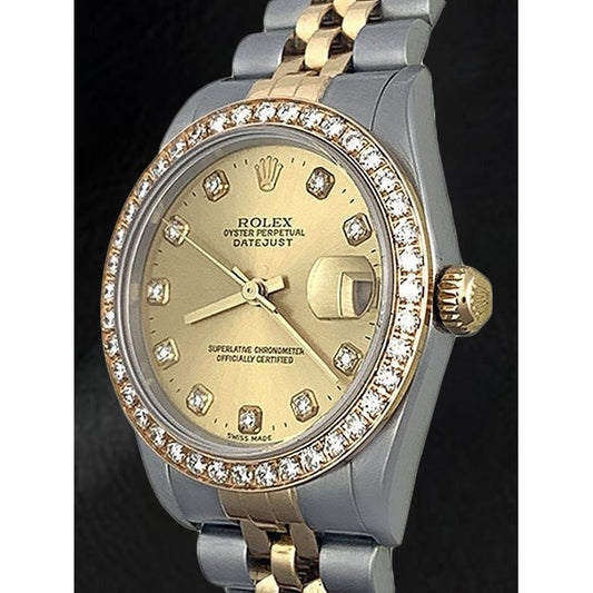 Rolex 68273 Date-just 31mm Champagne Diamond Men Watch