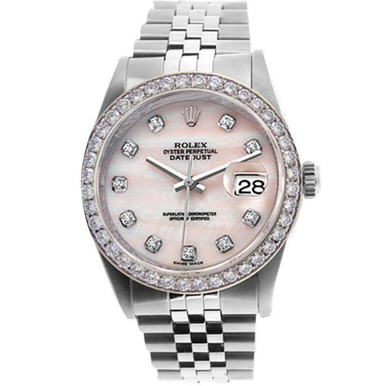 Gents Watch Mother Of Pearl Pink Mop