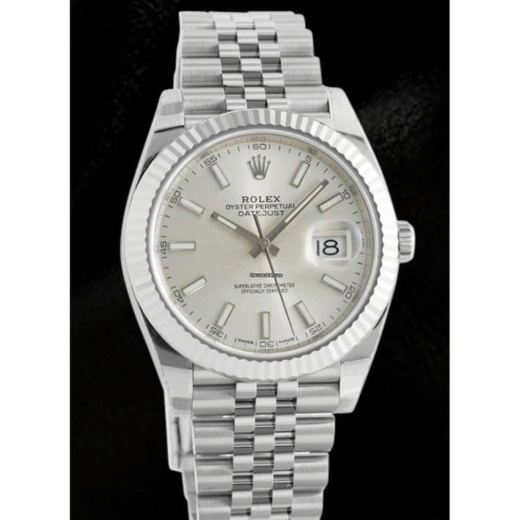 41 Mm Watch Silver Dial