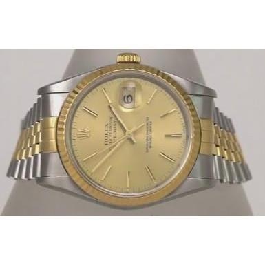 Men Watch 36 Mm Champagne Dial Two Tone