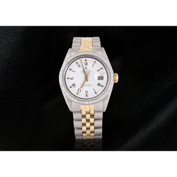 Rolex Date Men Watch Roman Dial Diamond Bezel Two Tone Jubilee