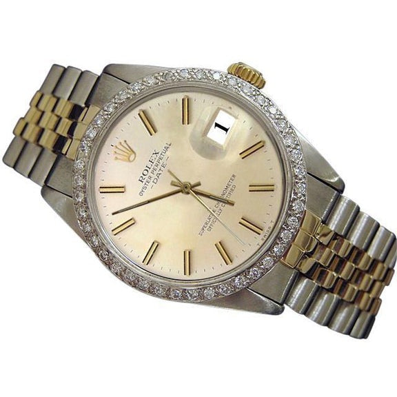 Silver Stick Dial Diamond Bezel Ss & Gold