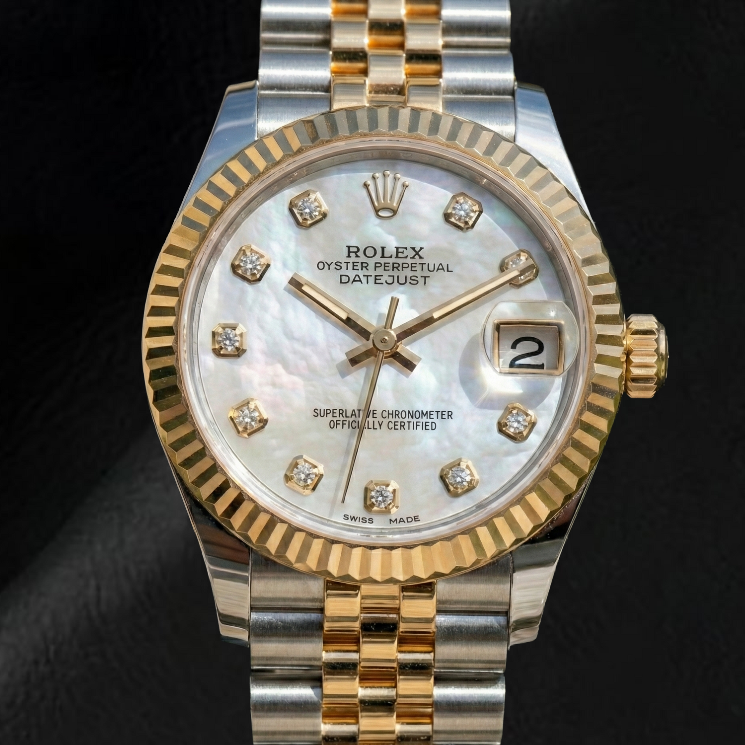 Cultured Pearl Rolex 0.20-ct Two Tone – main view
