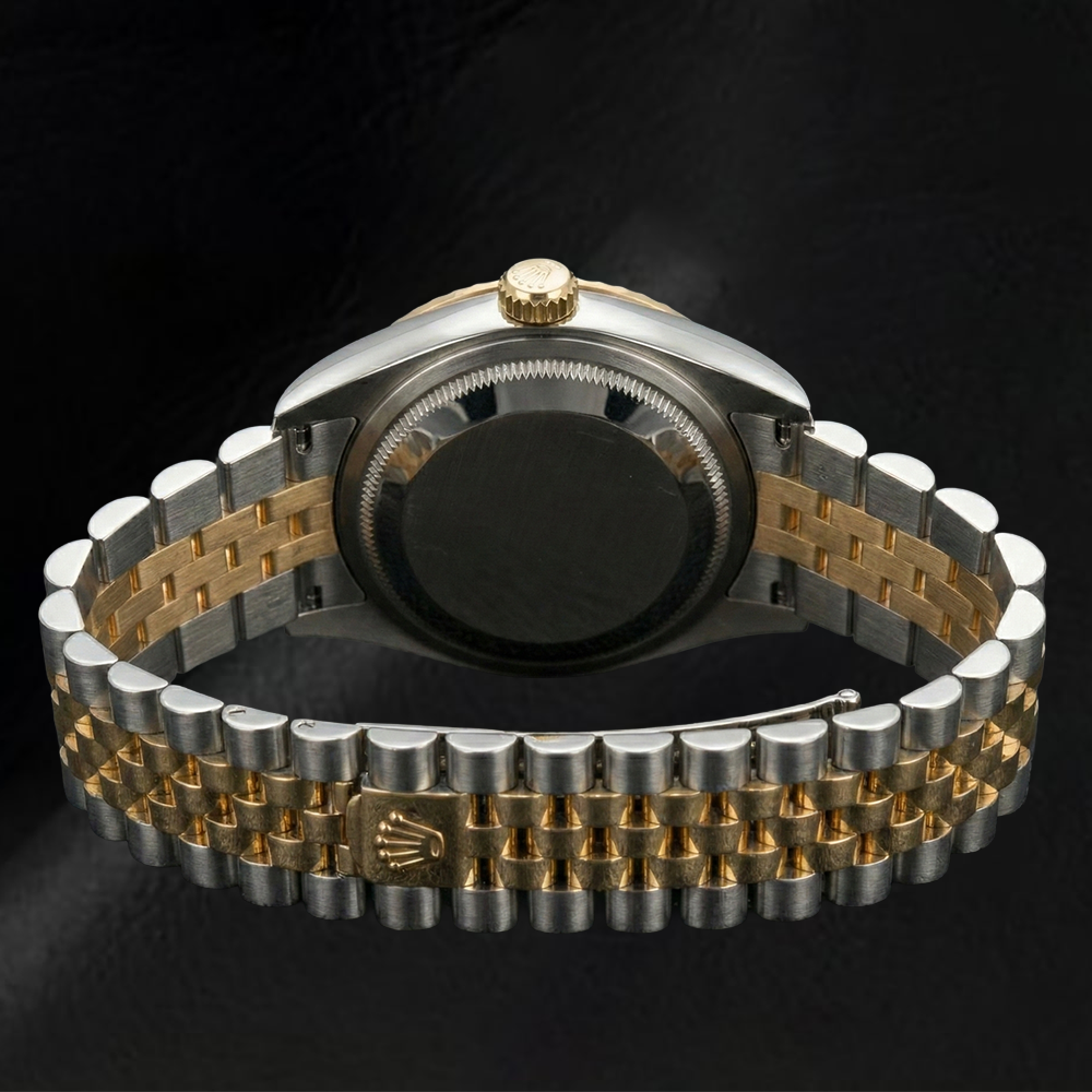 Cultured Pearl Rolex in Two Tone – back view