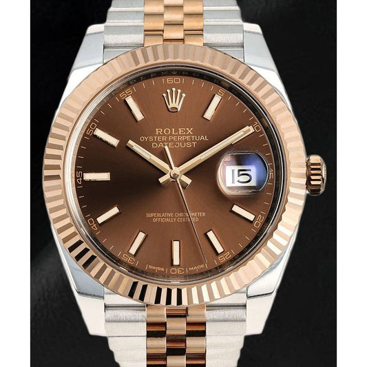 Rolex Datejust 41 Chocolate Brown Jubilee Gold and Steel Watch