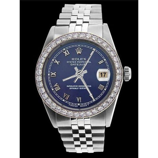 Roman Dial Mens Jubilee Ss Diamond Bezel