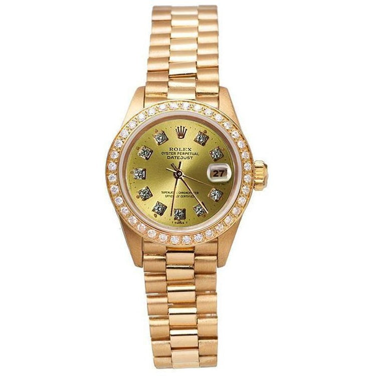 Champagne Diamond Dial Bezel President Watch